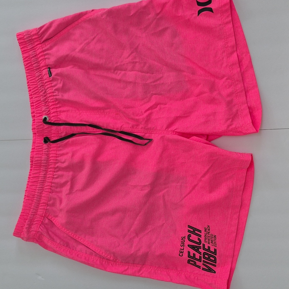 Hurley Celsius Promo Peach Vibe Bright Pink Edition Swim Shorts Swimsuit Men's L